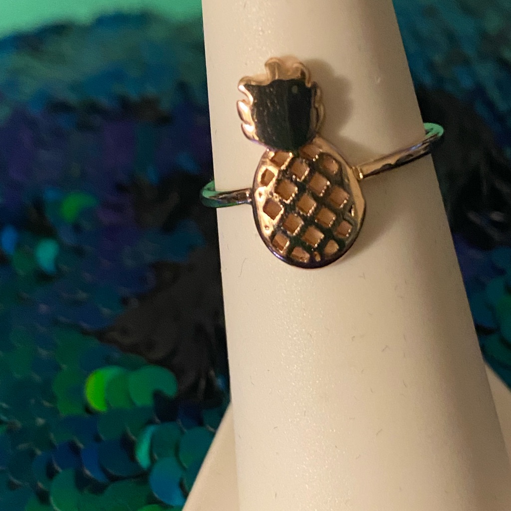 Rose Gold Tone Pineapple Ring Size 7